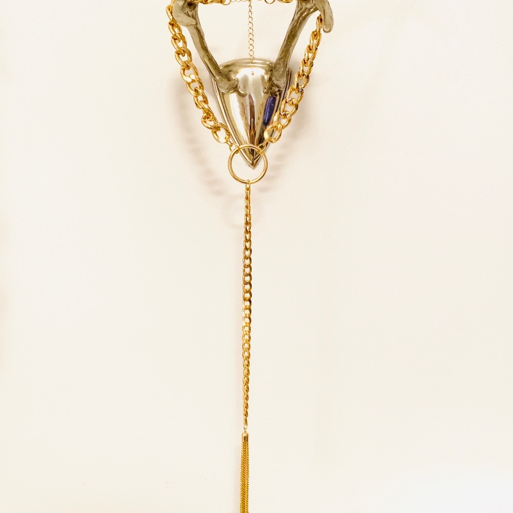 Sexy Gold Cuban Link Drop Y Necklace w/O-Ring